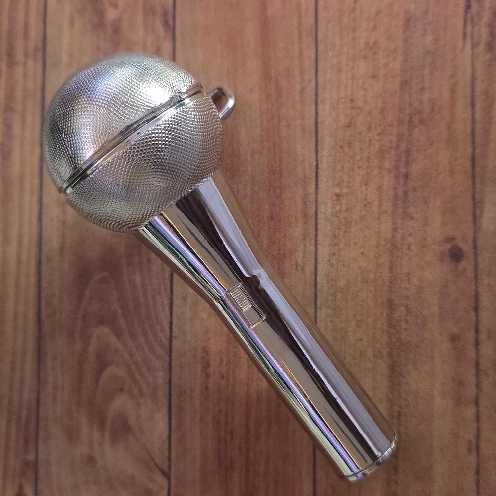 Mini Microphone Silver Toned Belt Buckle